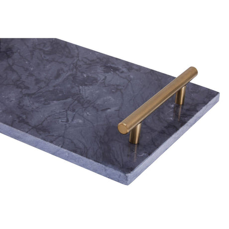 Black Marble Tray With Gold Effect Handles