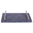 Black Marble Tray With Silver Handles