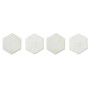 Set Of Four White Marble Hexagonal Coasters