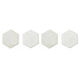 Set Of Four White Marble Hexagonal Coasters