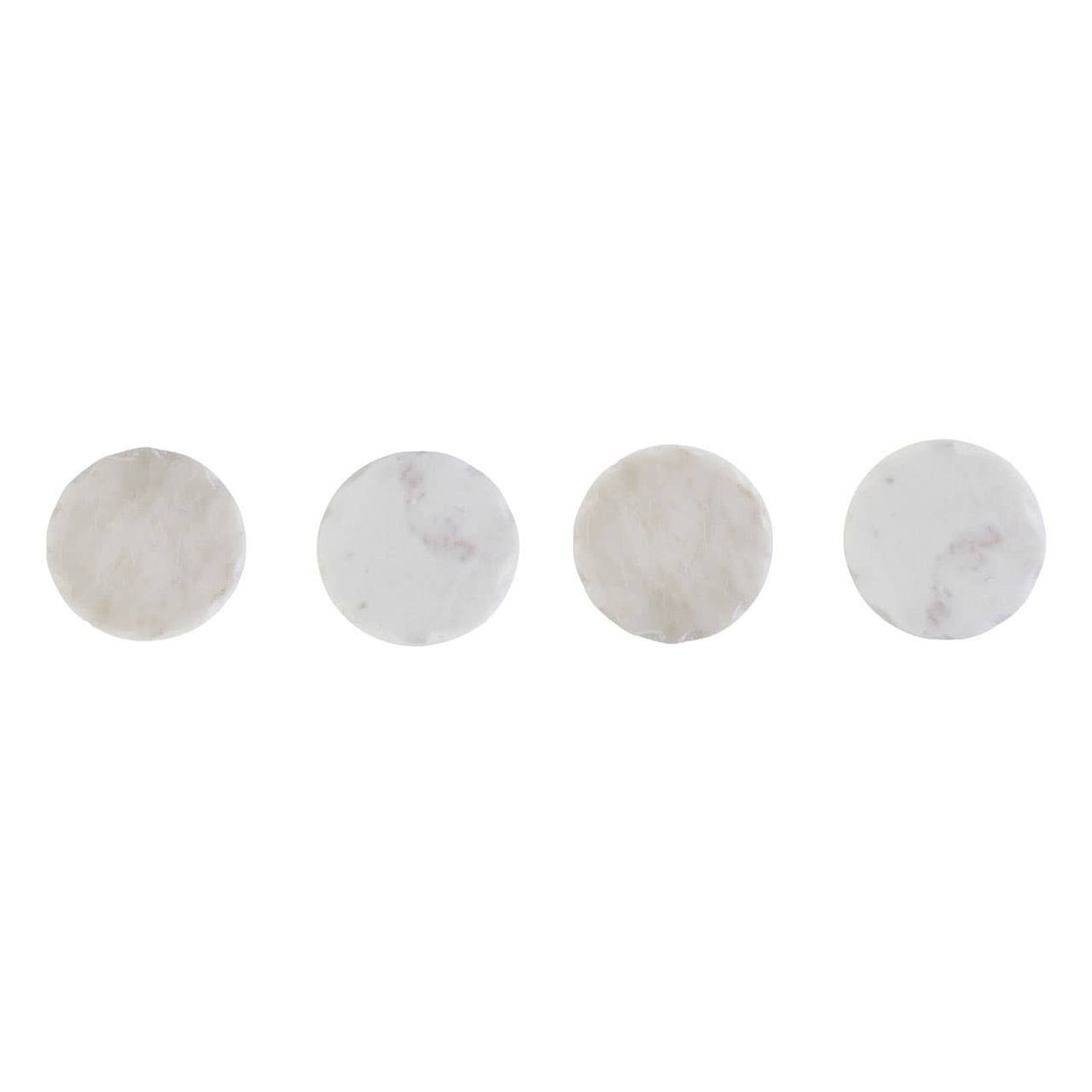 Set Of Four White Marble Rough Edge Coasters