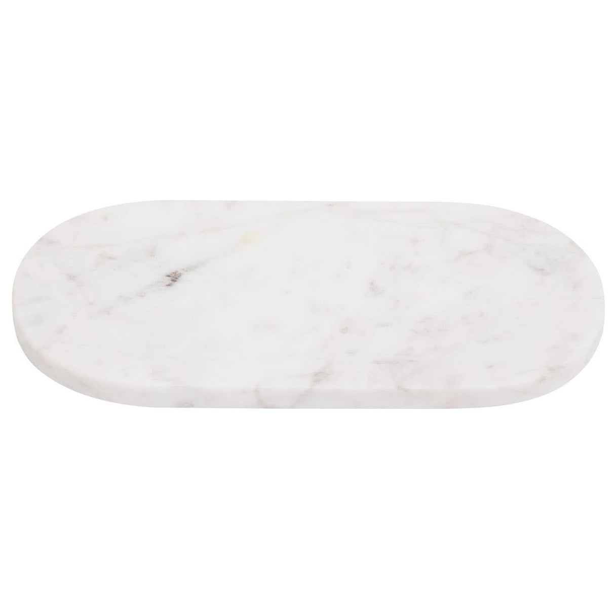 Oblong White Marble Serving Tray