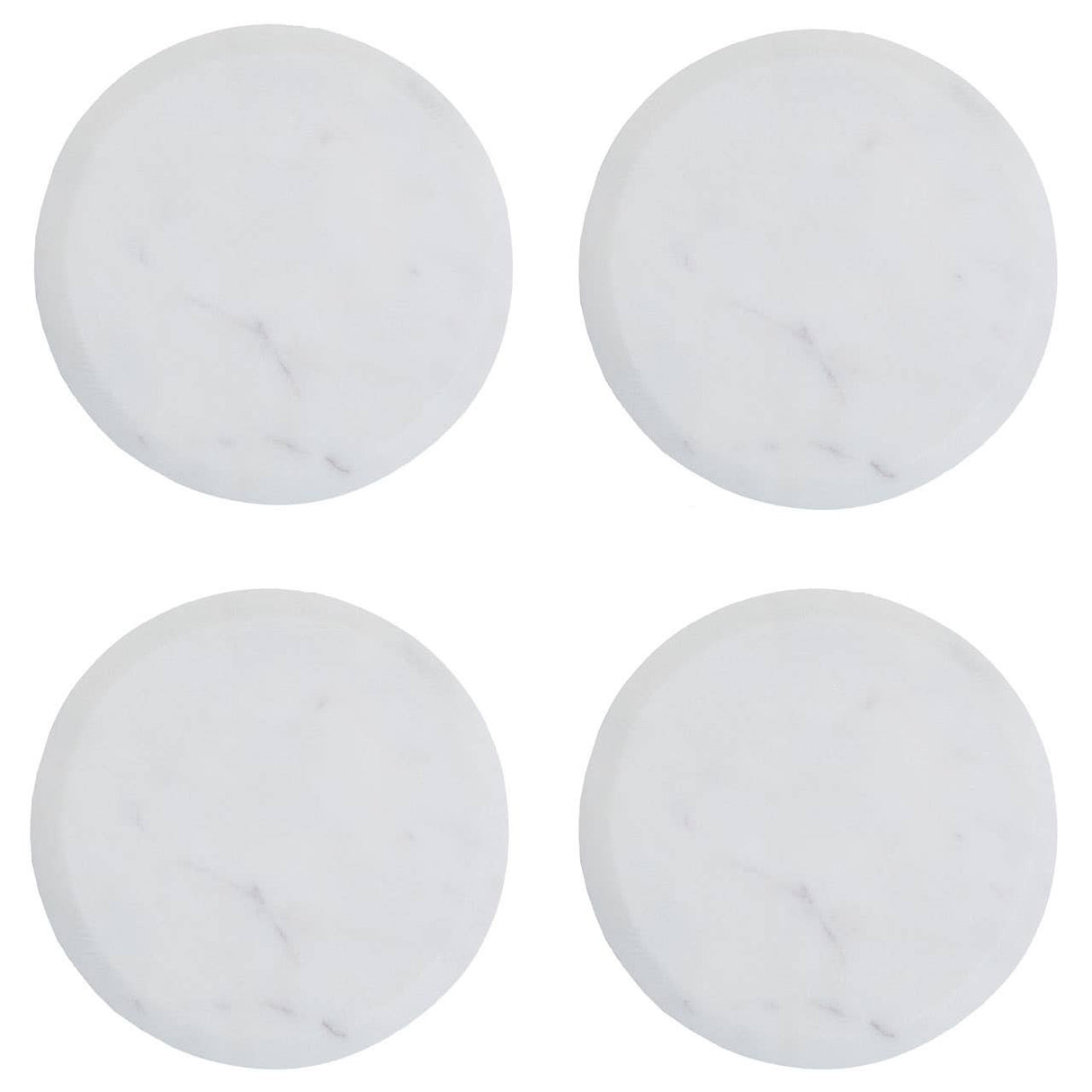 Kindia Set Of Four Round White Marble Coasters
