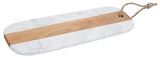 Oblong White Marble And Acacia Board