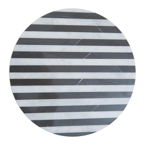 Soma Small Black and White Marble Round Cheese Board