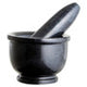 Black Marble Mortar And Pestle With Rim
