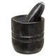 Black Marble Textured Mortar And Pestle