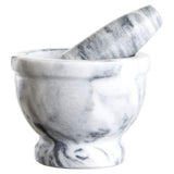 Grey Marble Mortar And Pestle With Rim