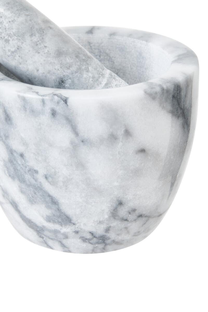 Grey Marble Tapered Mortar and Pestle