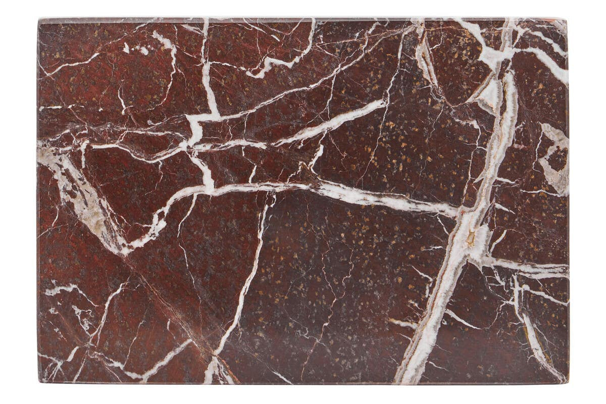 Salmo Rectangular Red and White Marble Chopping and Serving Board