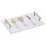 Marina White And Gold Cheese Knife Set