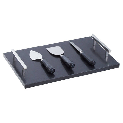 Marina Black And Silver Cheese Knife Set
