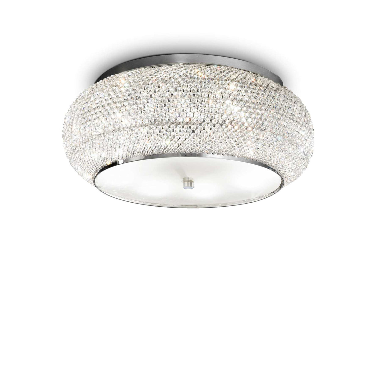 Elegant Chrome Crystal 10-Light Ceiling Fixture