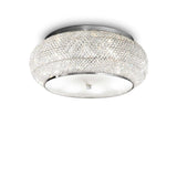 Elegant Chrome Crystal 10-Light Ceiling Fixture