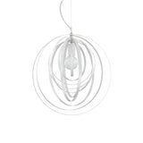 Sleek Modern White Globe Adjustable Pendant Light