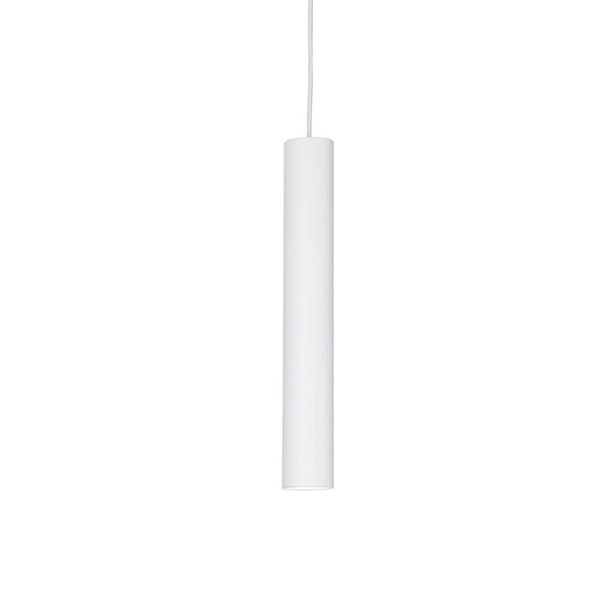 Sleek White Tubular Ceiling Spotlight with Adjustable Pendant