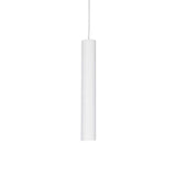 Sleek White Tubular Ceiling Spotlight with Adjustable Pendant