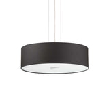 Modern Black Fabric Drum Shade Pendant Light - Woody Collection