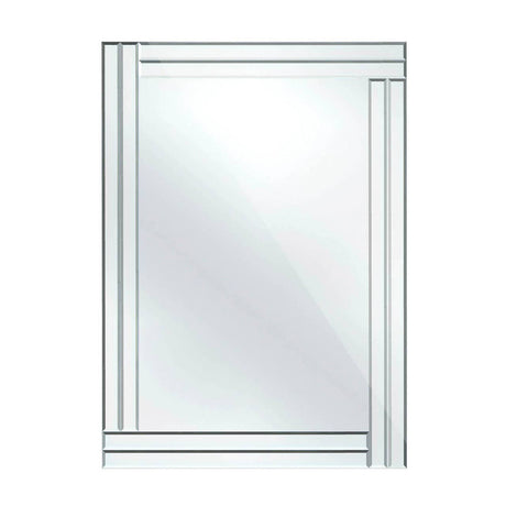 Bevelled Edge Mirror With Double Line Frame