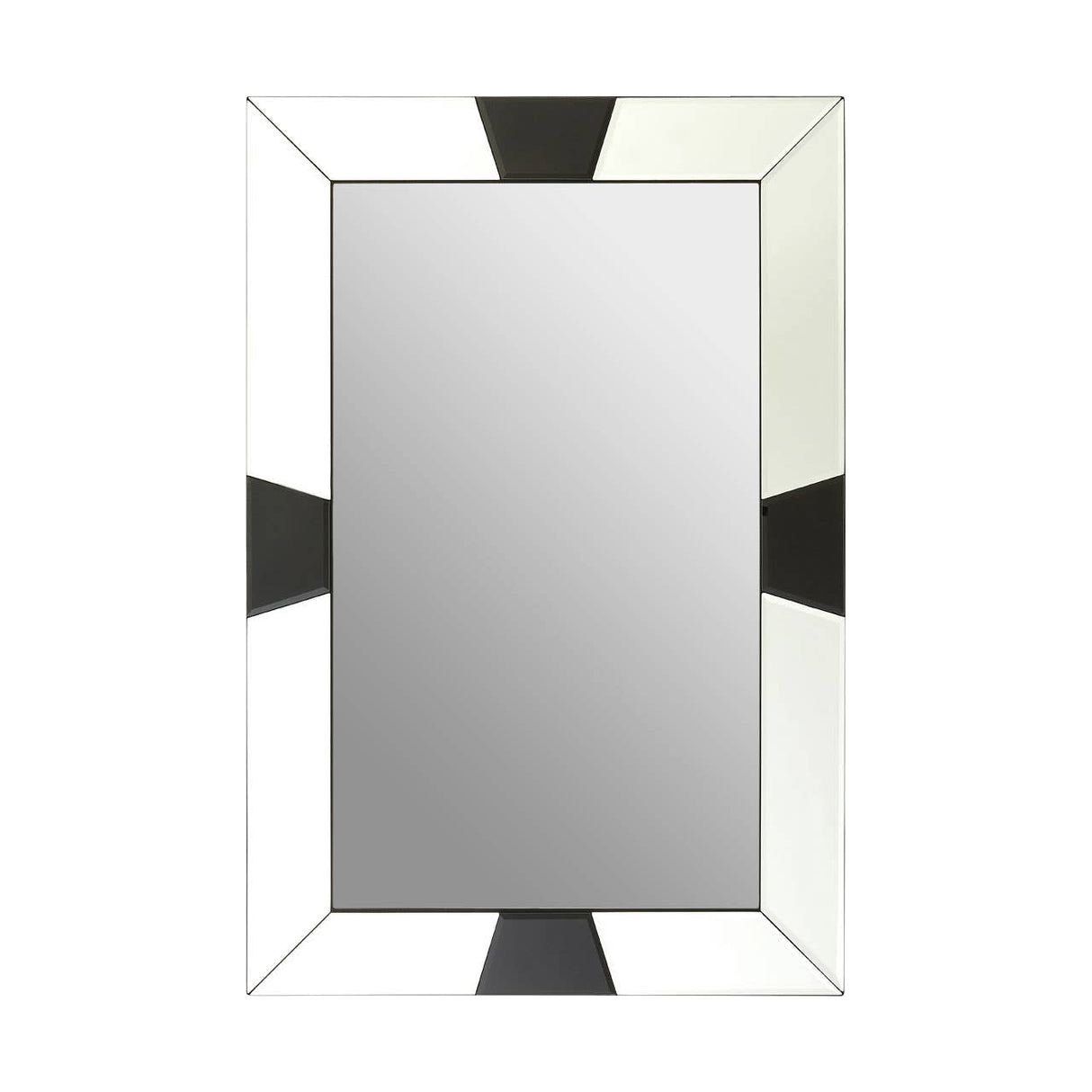 Black Bevelled Border Detail Wall Mirror