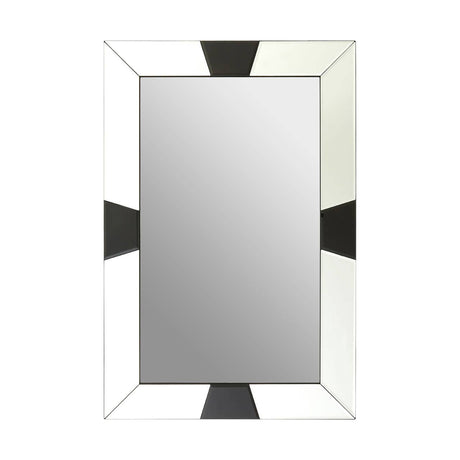 Black Bevelled Border Detail Wall Mirror