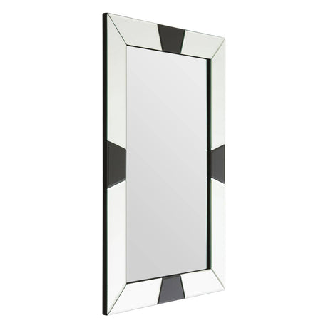 Black Bevelled Border Detail Wall Mirror