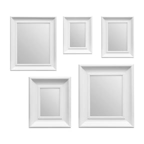 White Frame 5Pc Mirror Set