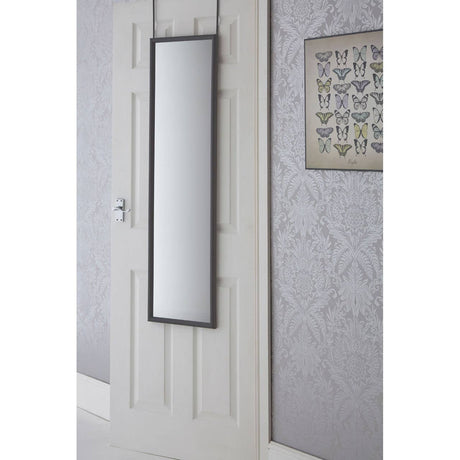Over Door Grey Plastic Frame Mirror