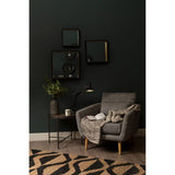 Small Black Wall Mirror with Gold Edge