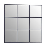 Oriel Grid Wall Mirror with Black Finish Frame