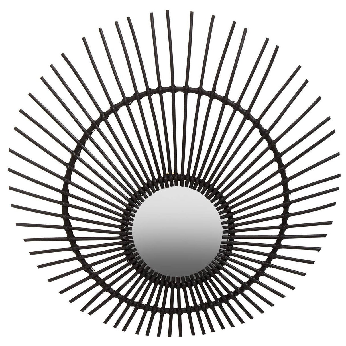 Mataram Black Natural Rattan Wall Mirror