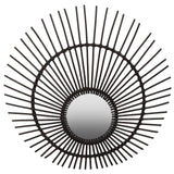 Mataram Black Natural Rattan Wall Mirror