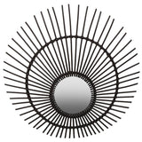 Mataram Black Natural Rattan Wall Mirror