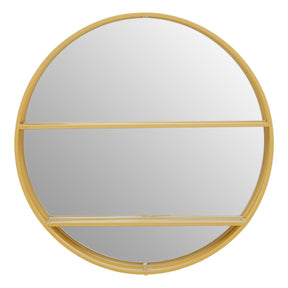 Avento Gold Shelved Wall Mirror