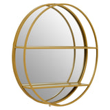Avento Gold Shelved Wall Mirror