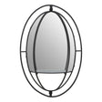 Avento Oval Shelved Black Wall Mirror