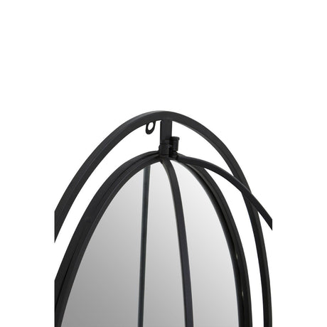 Avento Oval Shelved Black Wall Mirror