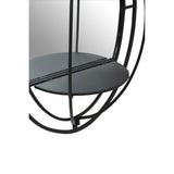 Avento Oval Shelved Black Wall Mirror