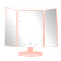 Cassini Tri Fold Illluminated Pink LED Table Mirror