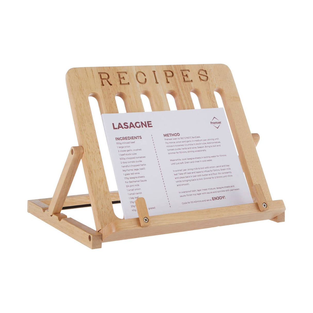 Tropical Hevea Wood Cookbook Stand