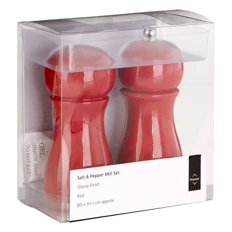 Red High Gloss Salt Shaker And Pepper Set