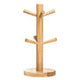 Natural Rubberwood Mug Stand with 6 Hooks