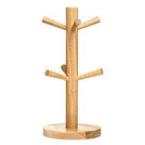 Natural Rubberwood Mug Stand with 6 Hooks