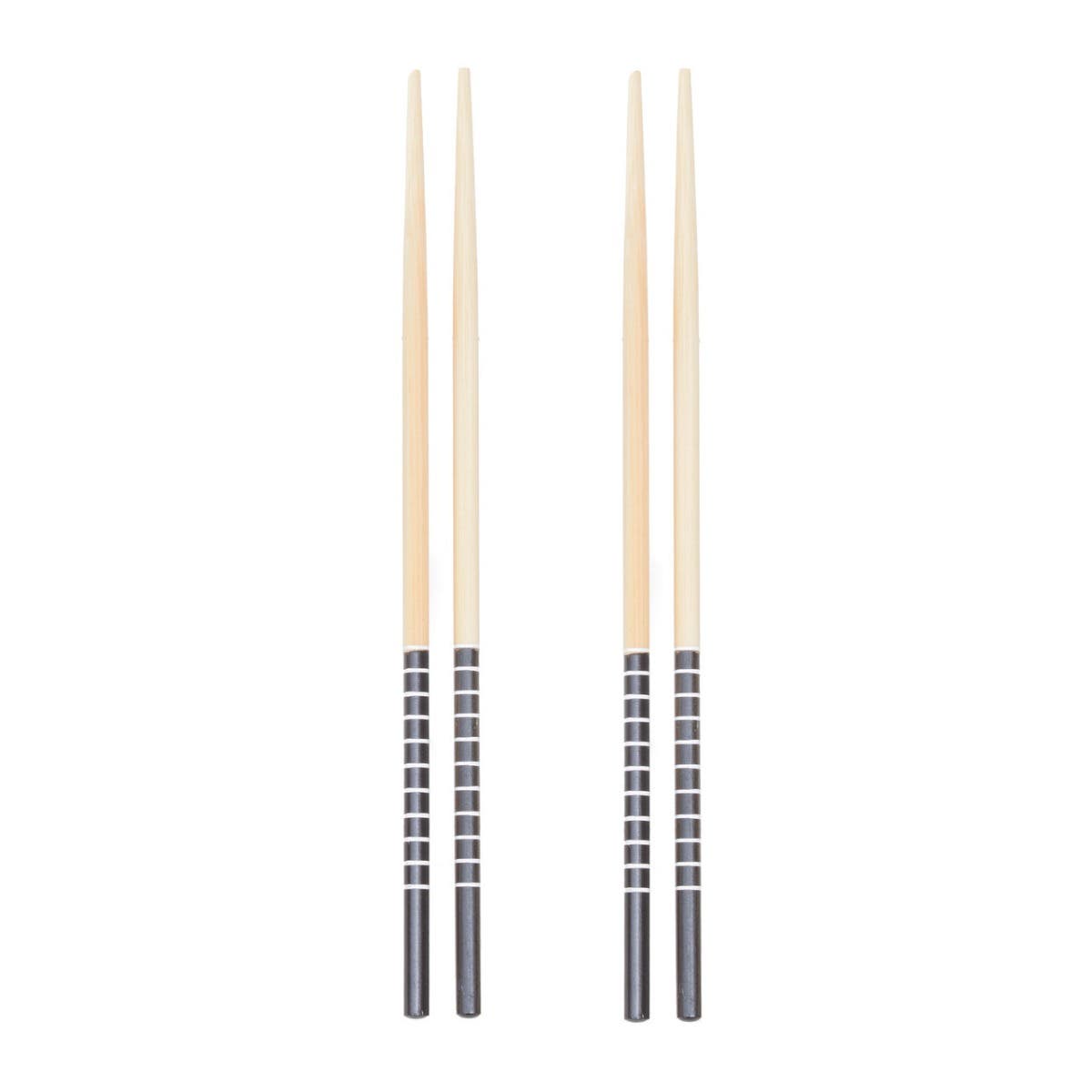 6pc White Ceramic and Wood Sushi Set