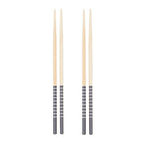 6pc White Ceramic and Wood Sushi Set