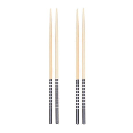 6pc White Ceramic and Wood Sushi Set