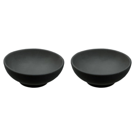 6pc Black Ceramic and Wood Sushi Set