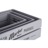Rustic Provisions Grey Crates - Set Of 3