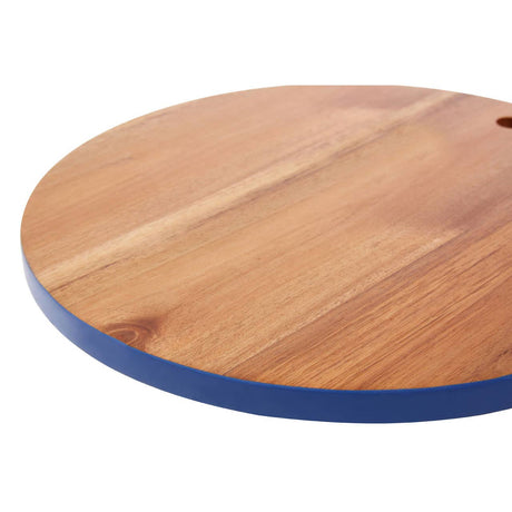 Socorro Round Blue Edge Chopping Board