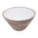 Kara Large Mango Wood Serving Bowl with White Enamel